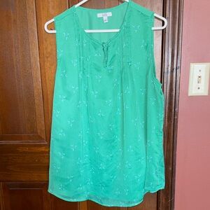 Croft & Barrow Teal Sleeveless Blouse